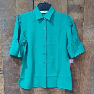 Chic Teal Button Down Shirt for Women